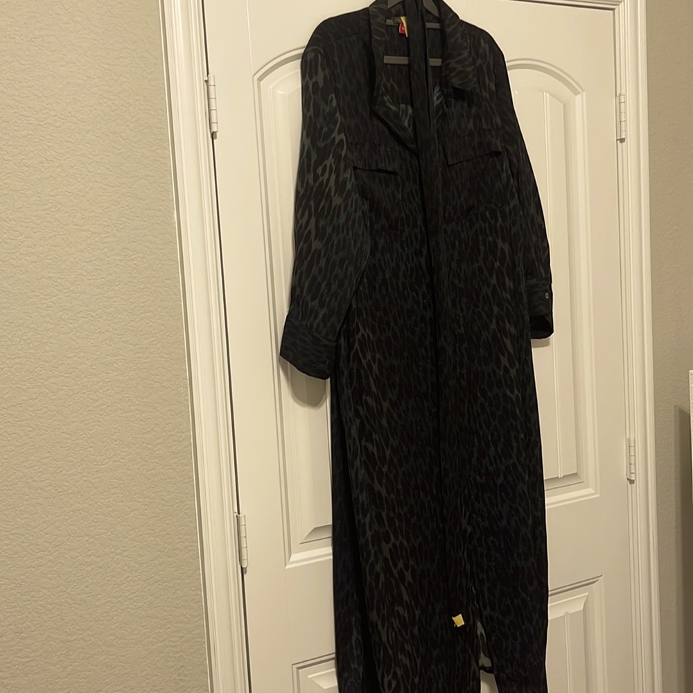 Vince Camuto Green Black Animal Print Shift Dress 3x